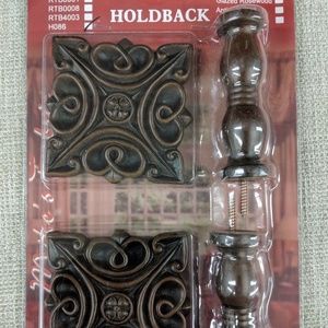 WOODEN CURTAIN AND DRAPERY HOLDBACK - 86 Mahogany